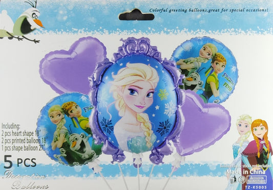 Frozen Foil Balloon - 5 pieces set for Simple Birthday Decorations at Home