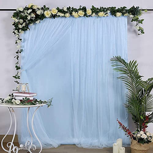 Decorative Net Curtain - Light Blue for Simple Birthday Decorations at Home