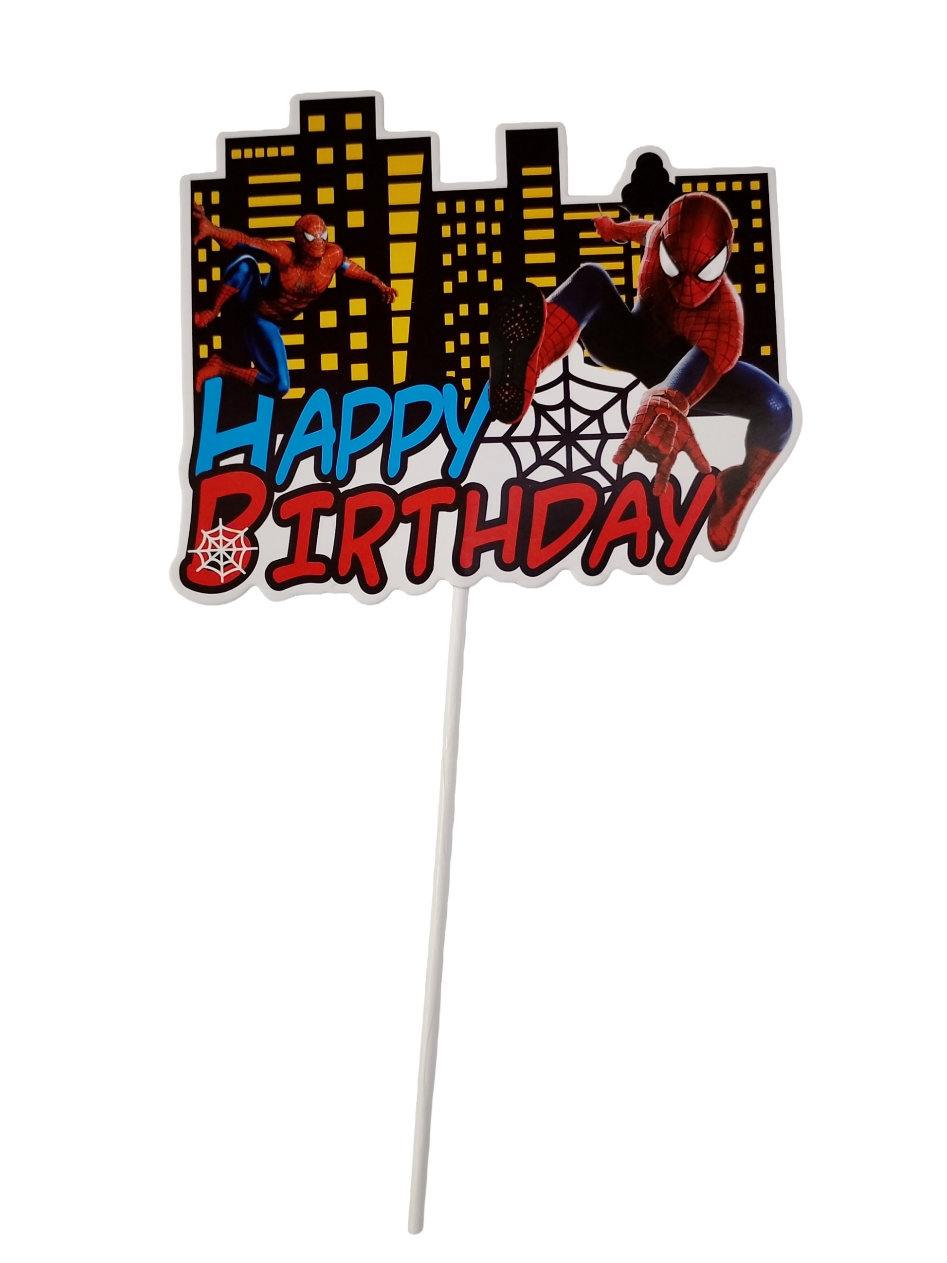 Spiderman Cake Topper Set – 6 Pieces | Superhero Theme Birthday Decoration - Jack&Jinn