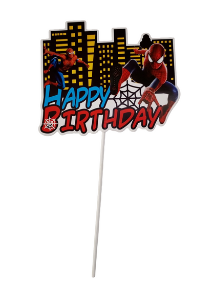 Spiderman Cake Topper Set – 6 Pieces | Superhero Theme Birthday Decoration - Jack&Jinn