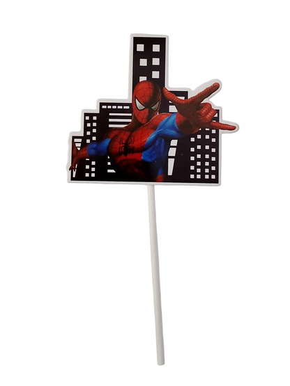 Spiderman Cake Topper Set – 6 Pieces | Superhero Theme Birthday Decoration - Jack&Jinn