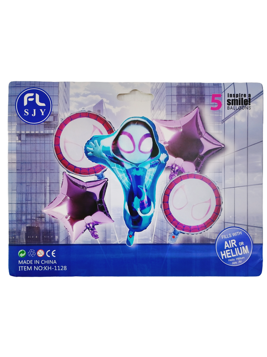 Spiderman 5-Piece Foil Balloon Set – Spiderman Birthday Decoration - Jack&Jinn