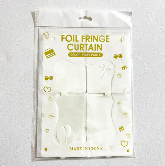 Large Square Foil Curtain backdrop - White - for Simple Birthday Decorations at Home