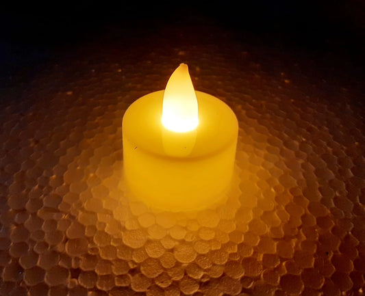 LED Tea Light Candle Diya Acrylic Smokeless, Flameless, Battery Operated - 1 piece