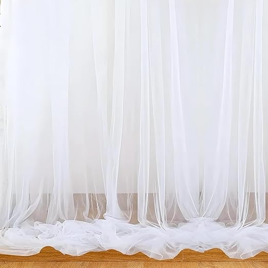 Decorative Net Curtain - White for Simple Birthday Decorations at Home